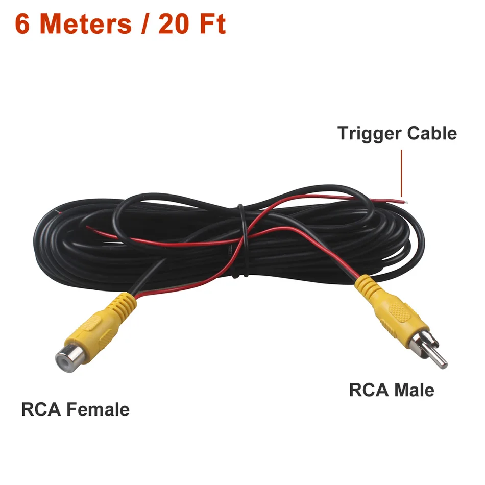 6/10 метры, RCA мужского и женского пола/кабель со штыревыми соединителями на обоих концах для подключения задний вид автомобиля Парковка Камера видео кабель-удлинитель для Cordwith провод пуска - Название цвета: Male to Female 6M