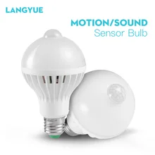 Звук движения PIR Сенсор Ночная лампа свет лампы светодиодная смарт-лампочка 220 V E27 инфракрасный тела ночник для дома Лестницы прихожей