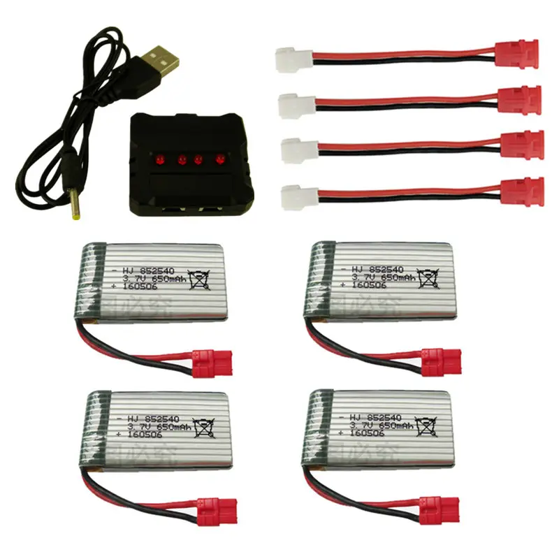 

Wholesae 4x Rc lipo Battery 3.7V 650mAh With 4 in 1 X4 Charger For Syma X5HC X5HW RC Quadcopter RC Drone
