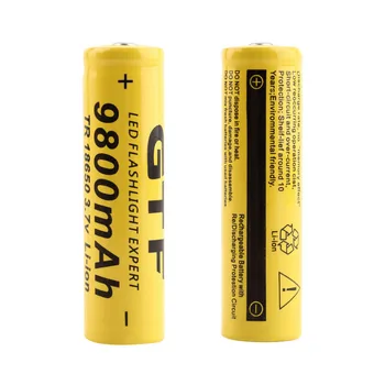 

2pcs/lot High Quality 9800mAh 3.7V 18650 Lithium ion batteries Rechargeable Battery For Flashlight Torch Free shipping