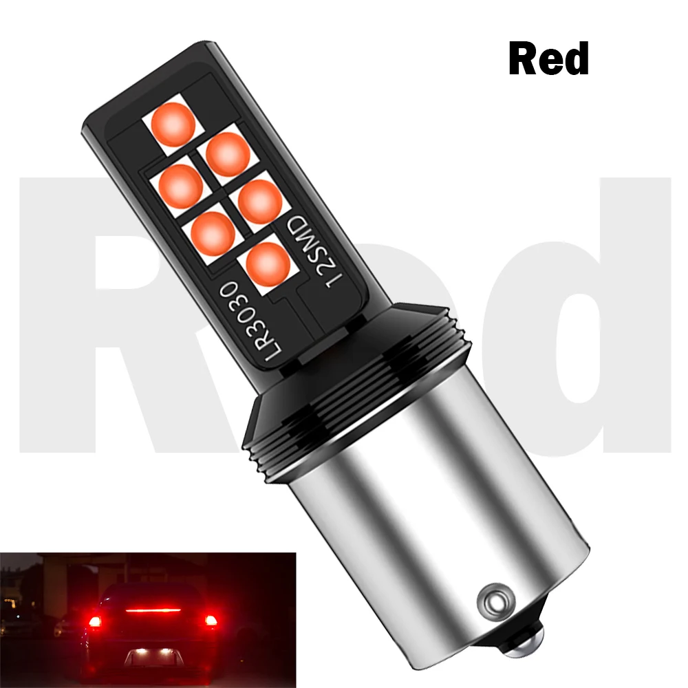 Racbox 2 шт. S25 1157 1156 Автомобильный светодиодный сигнальный Светильник Универсальный сигнальные лампы фонари заднего хода Габаритные огни 12В - Emitting Color: Red