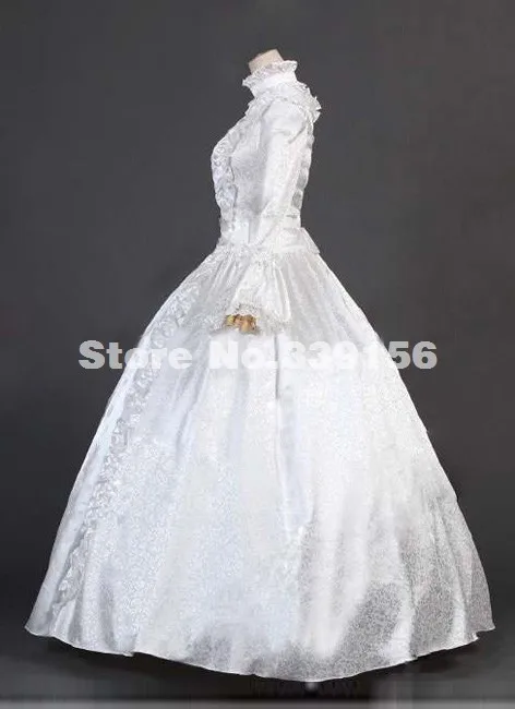 Абсолютно новое благородное белое кружевное платье с длинным рукавом 18 век средневековое викторианское платье/Бальные платья в викторианском стиле/платья для вечеринок