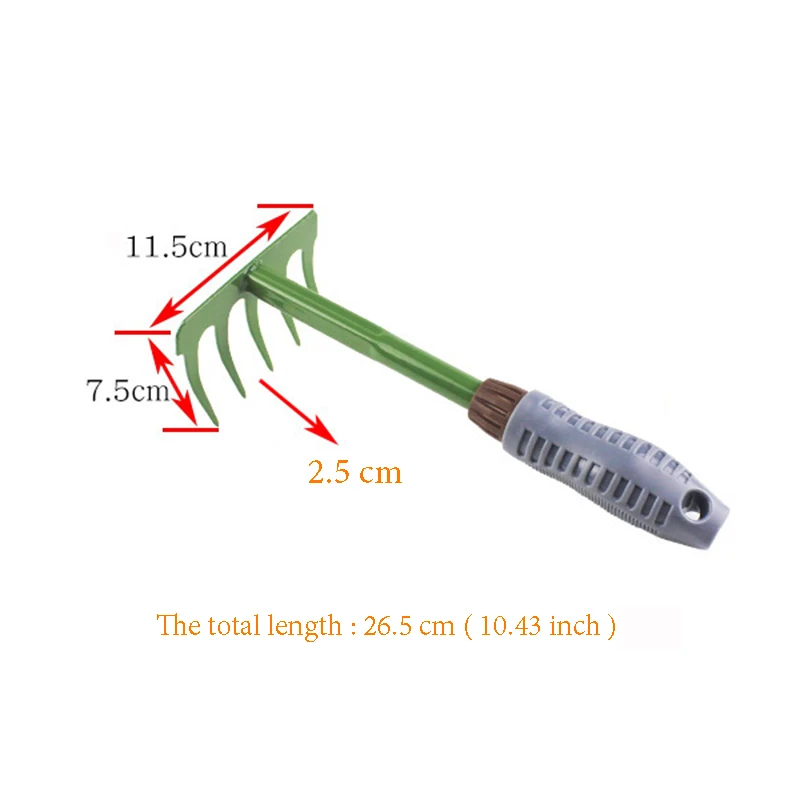 New Arrival Five Teeth Rake Garden Tool Anti-slip Rubber Handle For Garden/Flowers/Grass Gardening Tools High Quality Rake Blue