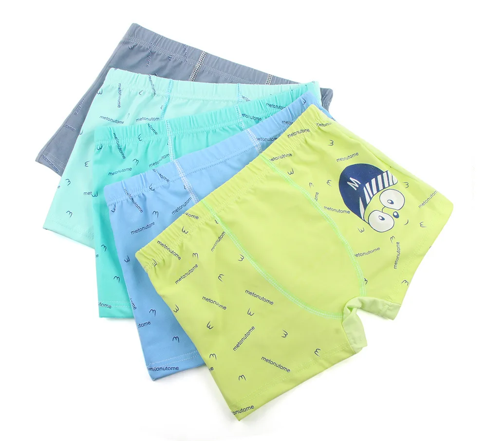 

5pcs Children Boy's M cap cotton Underwears Panties Milk Silk cartoon Underpants 3-12Year TP01