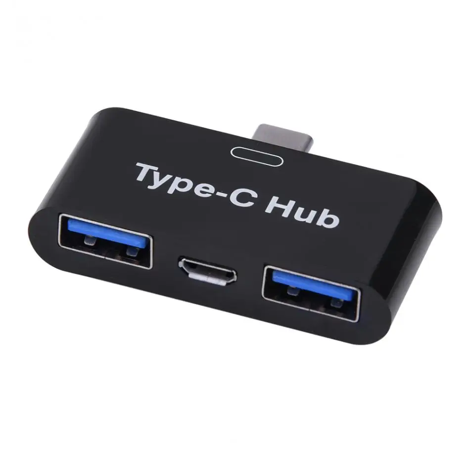 USB3.1 Type C To 2 Port USB 3.0 OTG Hub Adapter With Micro USB Charging