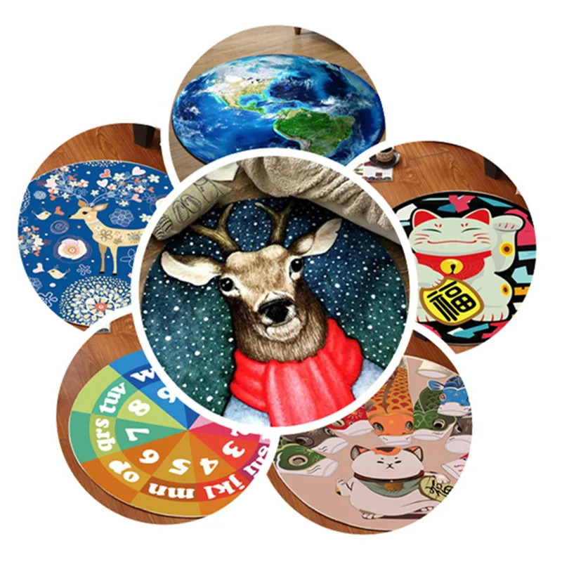 8 цветов Мультфильм круглый коврик Tapis для детской комнаты Tapis Pour Enfant коврик для спальни кофейный столик коврик