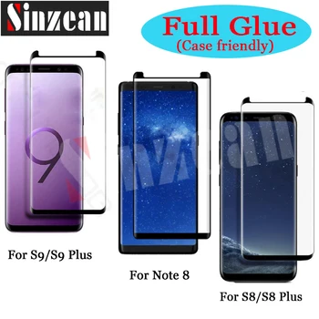 

Sinzean 20pcs For Samsung S8 Plus 3D Curved Full Glue Case friendly tempered Glass For S9 Plus Full Glue Screen Protector