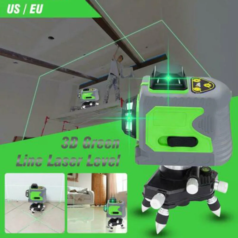 

12 Line 3D Infrared Ray Waterproof Self-Leveling Pivoting Base with Green Beam MAL999