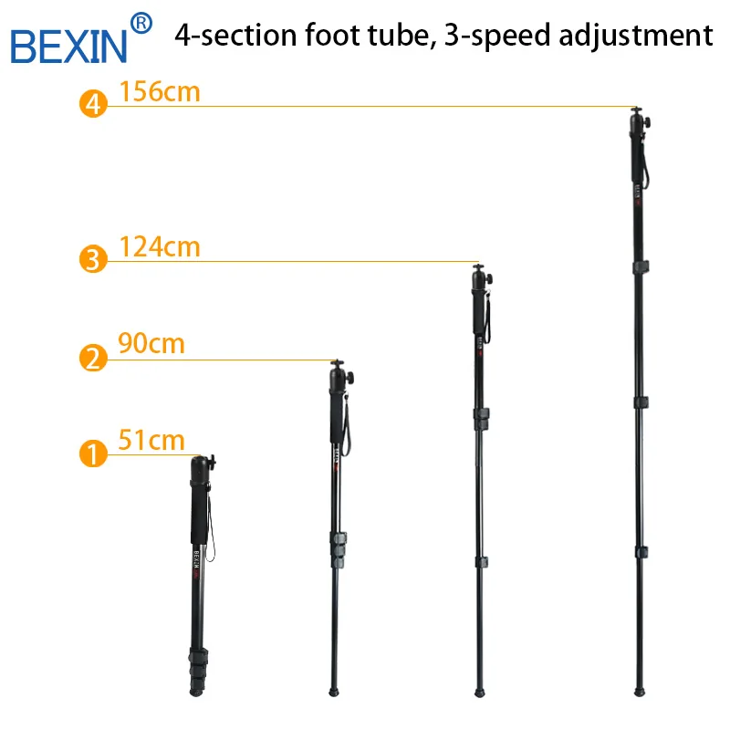  BEXIN Telescopic handheld Pole Walk Stick lightweight video dslr camera stand ball head monopod uni