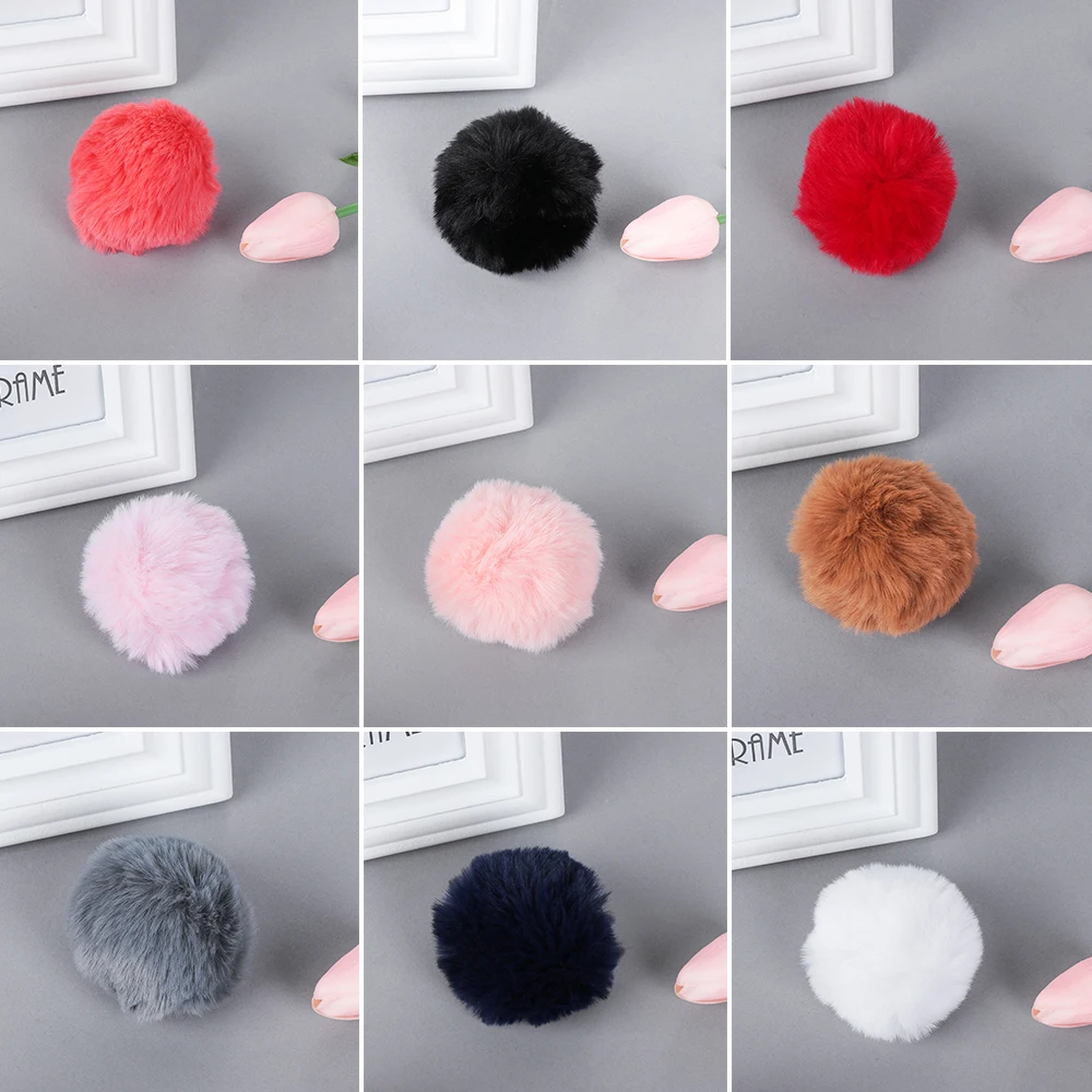 

2019NEW 1PC 8cm Fur Fluffy Accessories Faux Rabbit Fur Ball Pompom Plush Women Bag Car Jewelry fur Apparel Sewing & Fabric