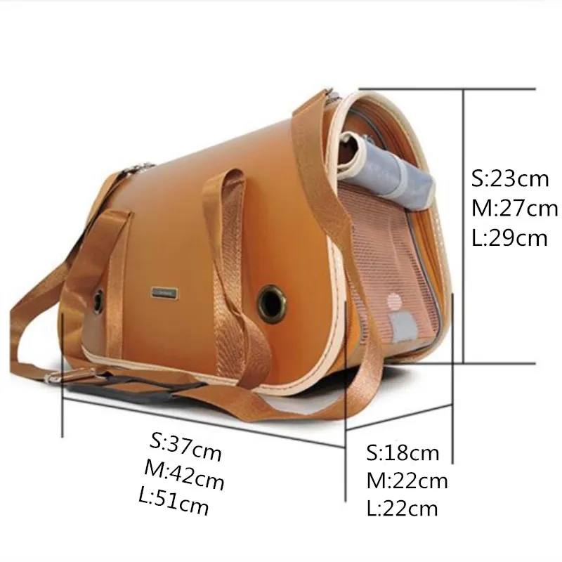 New PU Leather Pet Dog Cat Carrier Shoulder Bag Messenger Tote Handbag Travel M