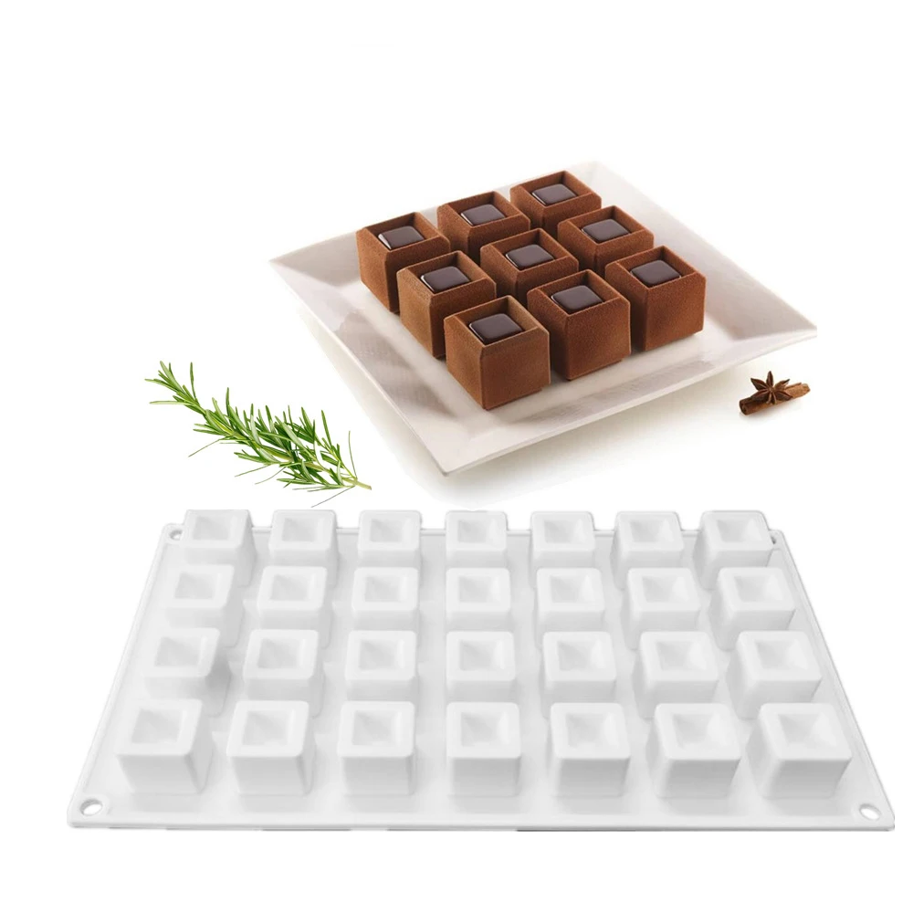 Silicone Square Shaped Mold Chocolate Mousse Ice Cream Pudding Dessert Baking Molds Cake Decoration Tools Kitchen Accessories