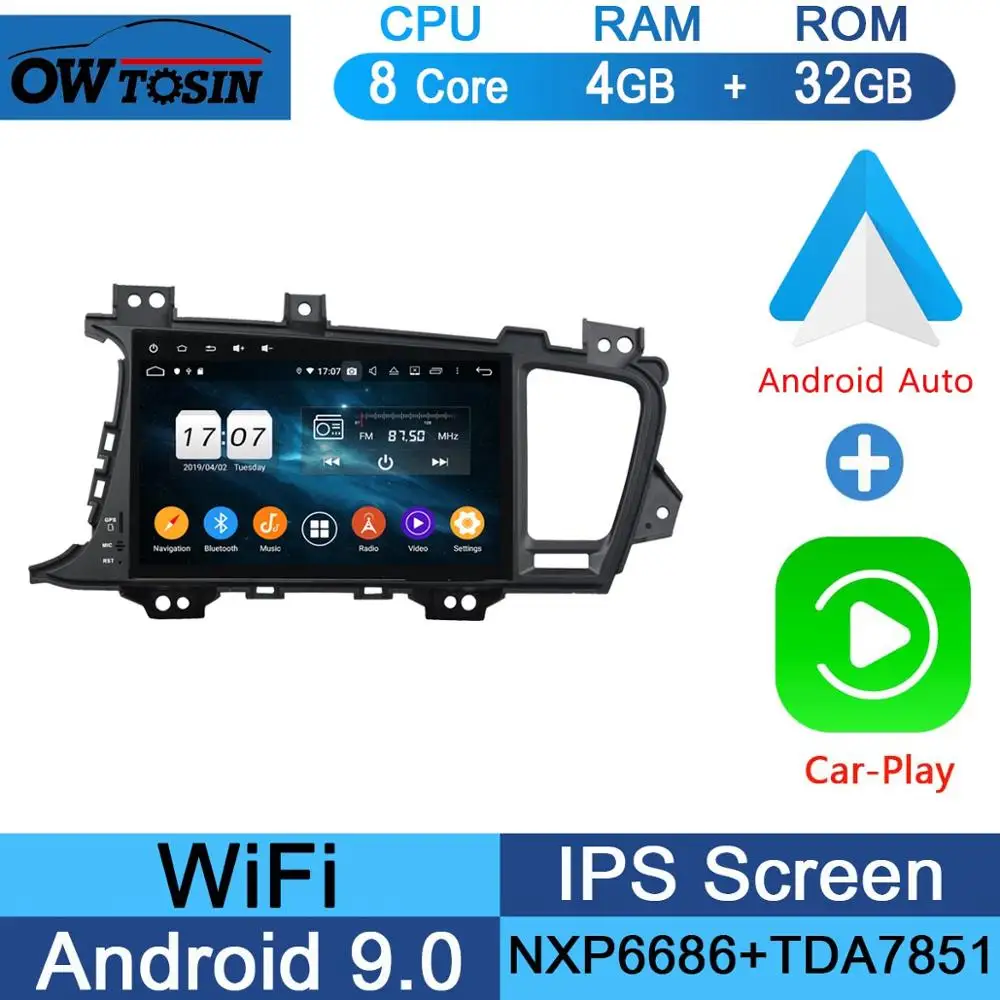 " ips Восьмиядерный 4G ram+ 64G rom Android 9,0 автомобильный dvd-радио GPS для Kia K5 Optima 2011- DSP CarPlay Parrot BT стерео Adas - Цвет: 32G CarPlay Android