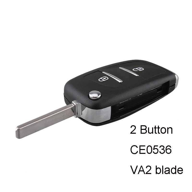 

2 Button Remote Car Key Case For Citroen C2 C3 C4 C5 C6 C8 Modified Flip Car Key For Peugeot 207 307 407 CE0536 VA2 blade
