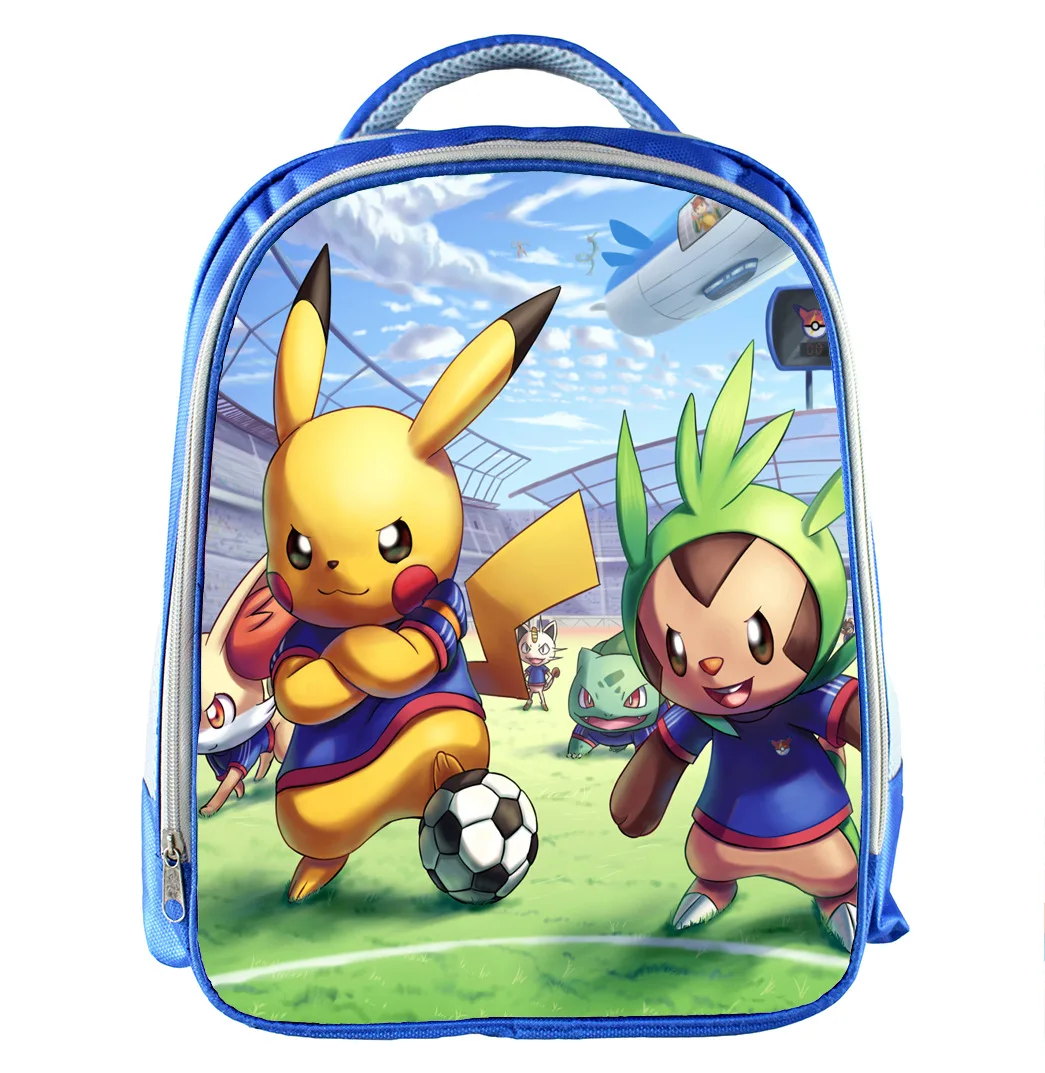 

Pokemon Blue Backpack School Bag Kids Boys Pikachu Eevee Printing School Backpack Children Primary Kindergarten School Bags