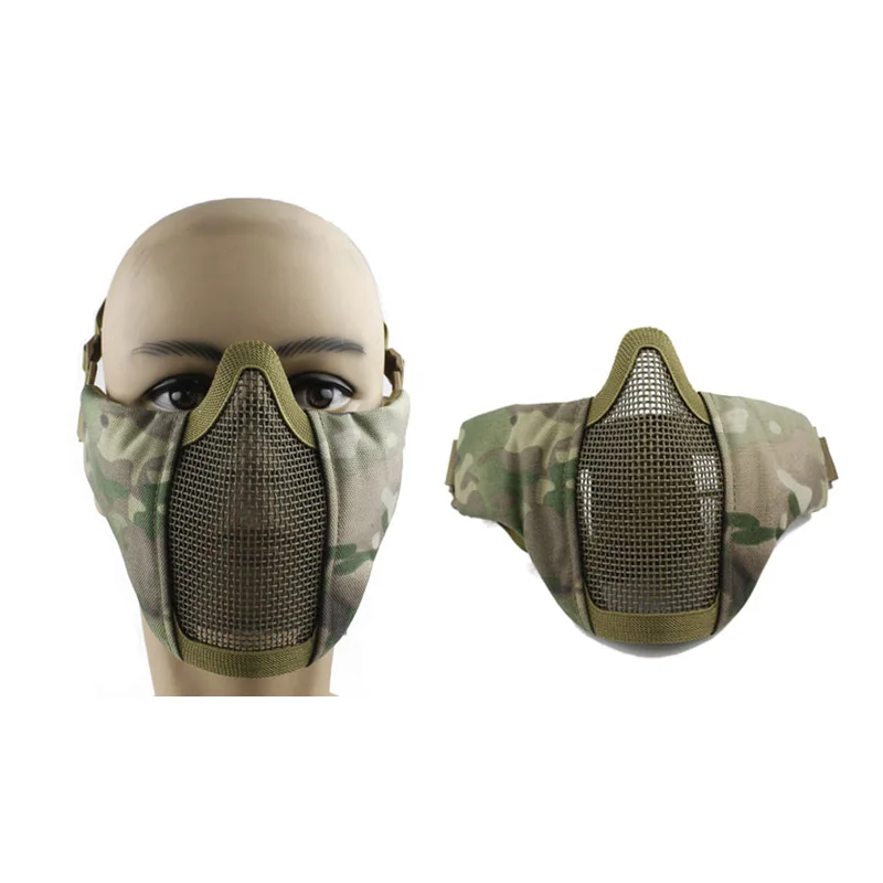Hot sale Tactical PDW Metal Mesh Half Face folding Mask Hunting