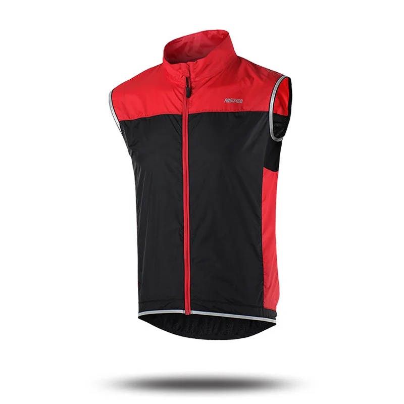 ARSUXEO Men Cycling Vest Windproof MTB Bike Bicycle Breathable