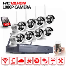 Система видеонаблюдения 1080 P 8CH HD беспроводной комплект ночного видения ip-камера wifi 2.0mp комплект для камеры видеонаблюдения домашняя система безопасности видеонаблюдение