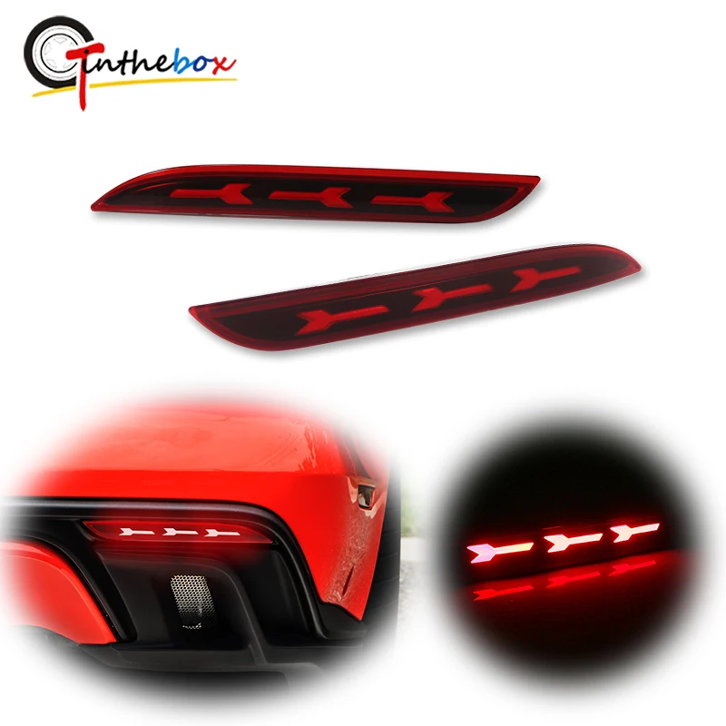 

Gtinthebox 3D Optic Style LED Bumper Reflector Lights Fog Lights For 2015-17 Ford Mustang Sequential Turn Signals Fog Lights