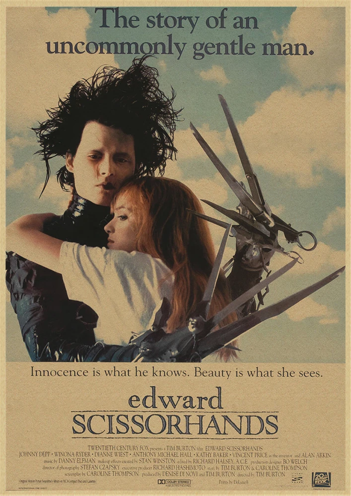 Классическая пленка Эдварда сissorhands плакат крафт-бумага ВИНТАЖНЫЙ ПЛАКАТ бар украшение дома стикер стены