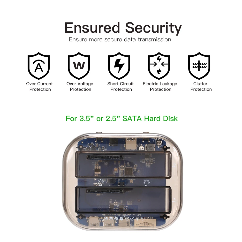 

USB3.0 HDD Docking Station Hard Disk Drive Docking Station USB 3.0 Multifunctional Docking Base HDD Enclosure for 2.5" 3.5" SATA