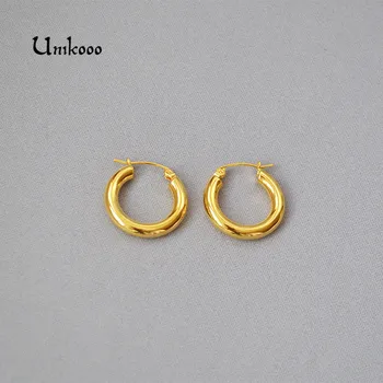 

Vintage Gold Color Chunky Earrings for Women Round Statement Gold Metal Pendant Earring Womens Earrings in Jewelry