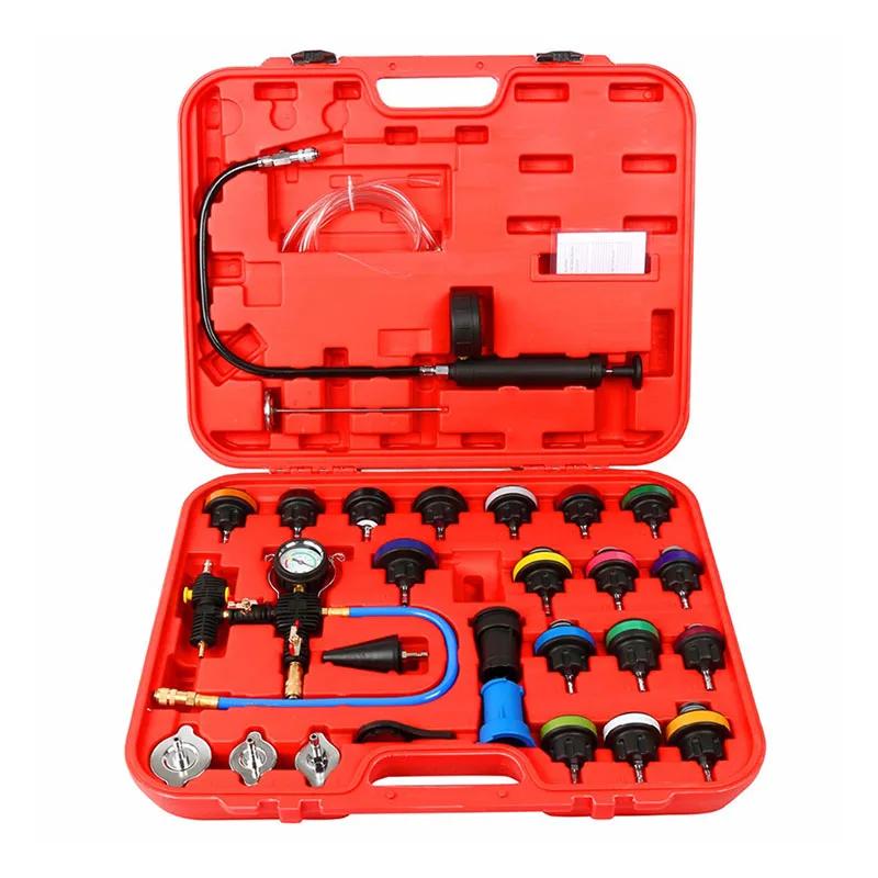 

Water Tank Leakage Tester Water Tank Leakage Tester 28pcs Universal Radiator Pressure Tester Kit Cooling System Tester