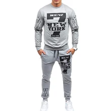 ZOGAA европейский и американский повседневный мужской Эластичный шнурок на талии с буквенным принтом свободный спортивный костюм