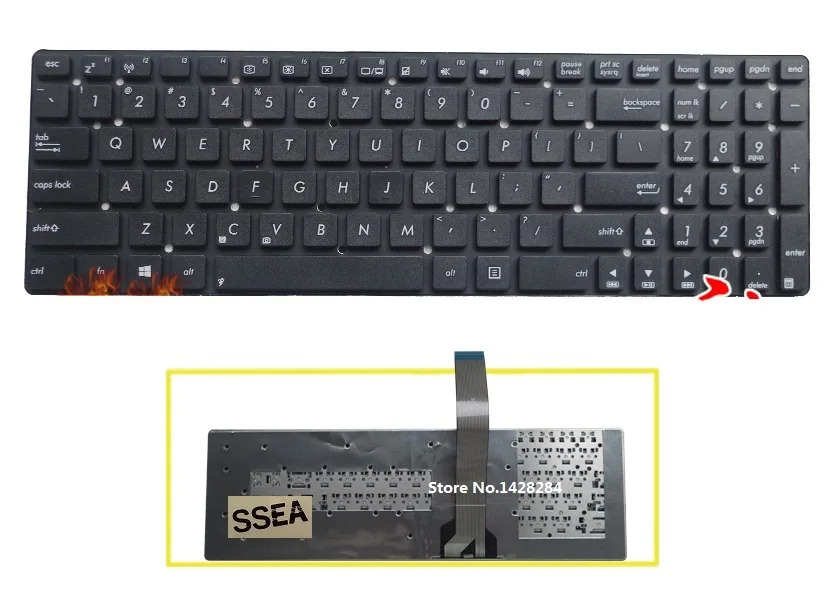 Новая черная клавиатура для ноутбука ASUS A55 A55A A55N A55V A55VM A55VD A55VJ A55XI A55DE A55DR R500V R700V