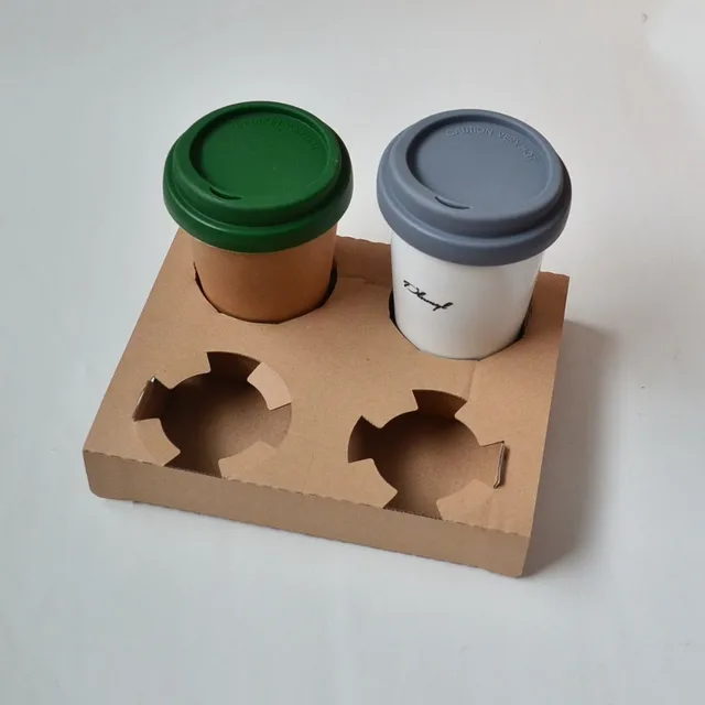 50pcs Lot Corrugated Paper Tray Box Cardboard 4 Cup Carrier For 50pcs Lot Corrugated Paper Tray Box Cardboard 4 Cup Carrier For Coffee Reusable
