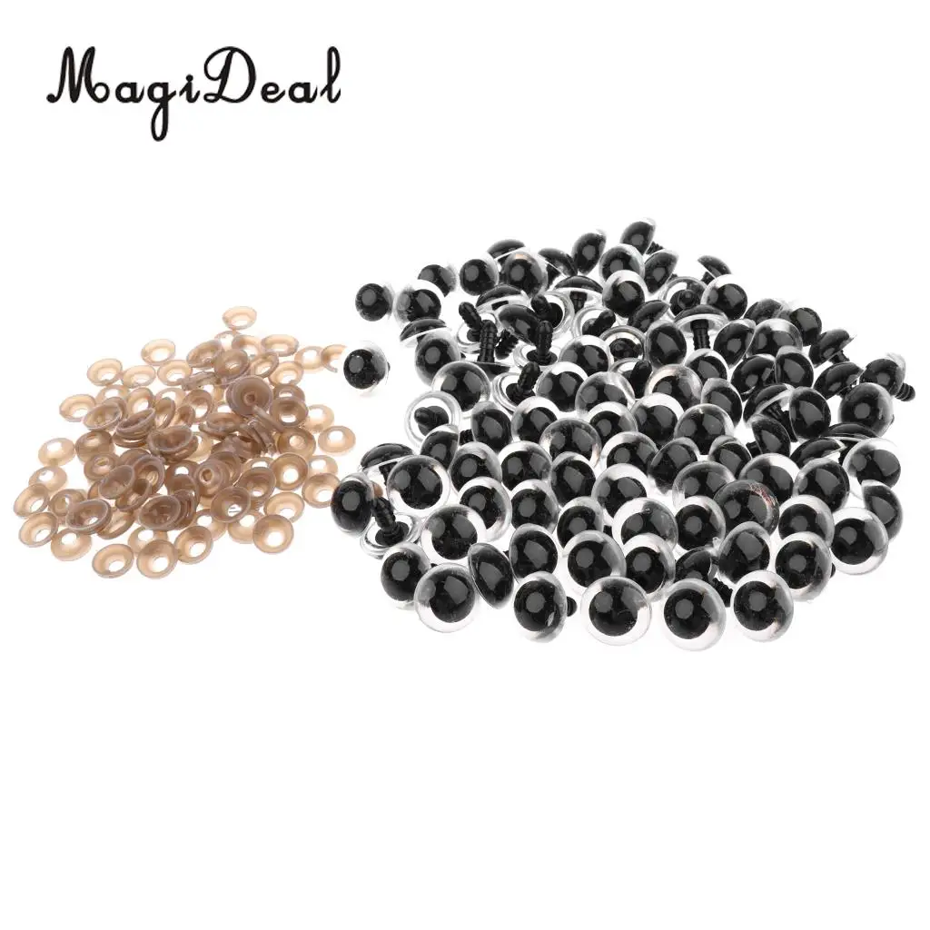 100x Plastic Clear Safety Eyes with BACKS for Bear Dog Animal DIY Doll Manufacture Craft Children Girls Toys