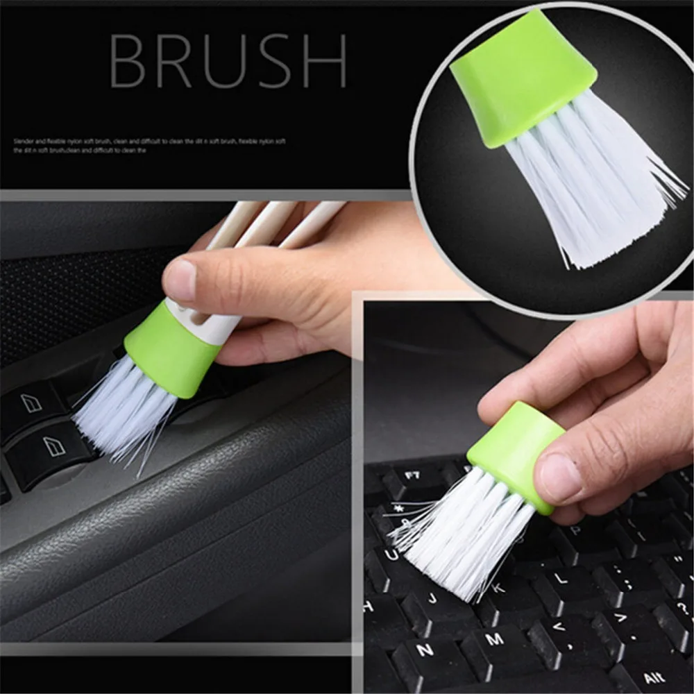 

Auto Car Air Conditioner Vent Outlet Cleaning Brush Double Ended Dust Clean Computer Clean Tool Blinds Duster Car Care Detailing