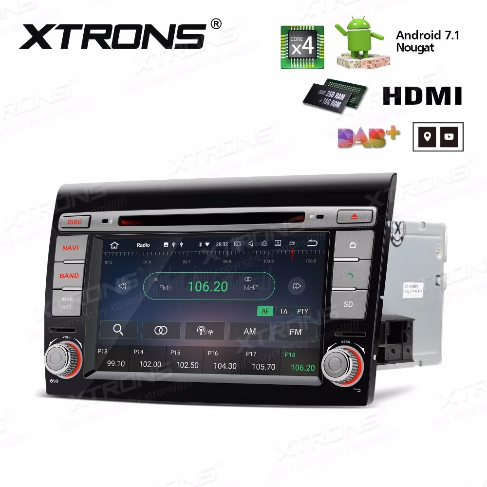 Best 2din 7" Quad-Core Android 7.1 Nougat OS Car DVD for Fiat Bravo (198) 2007 2008-2014 with 2GB RAM 16GB ROM & Multi-Window View 3