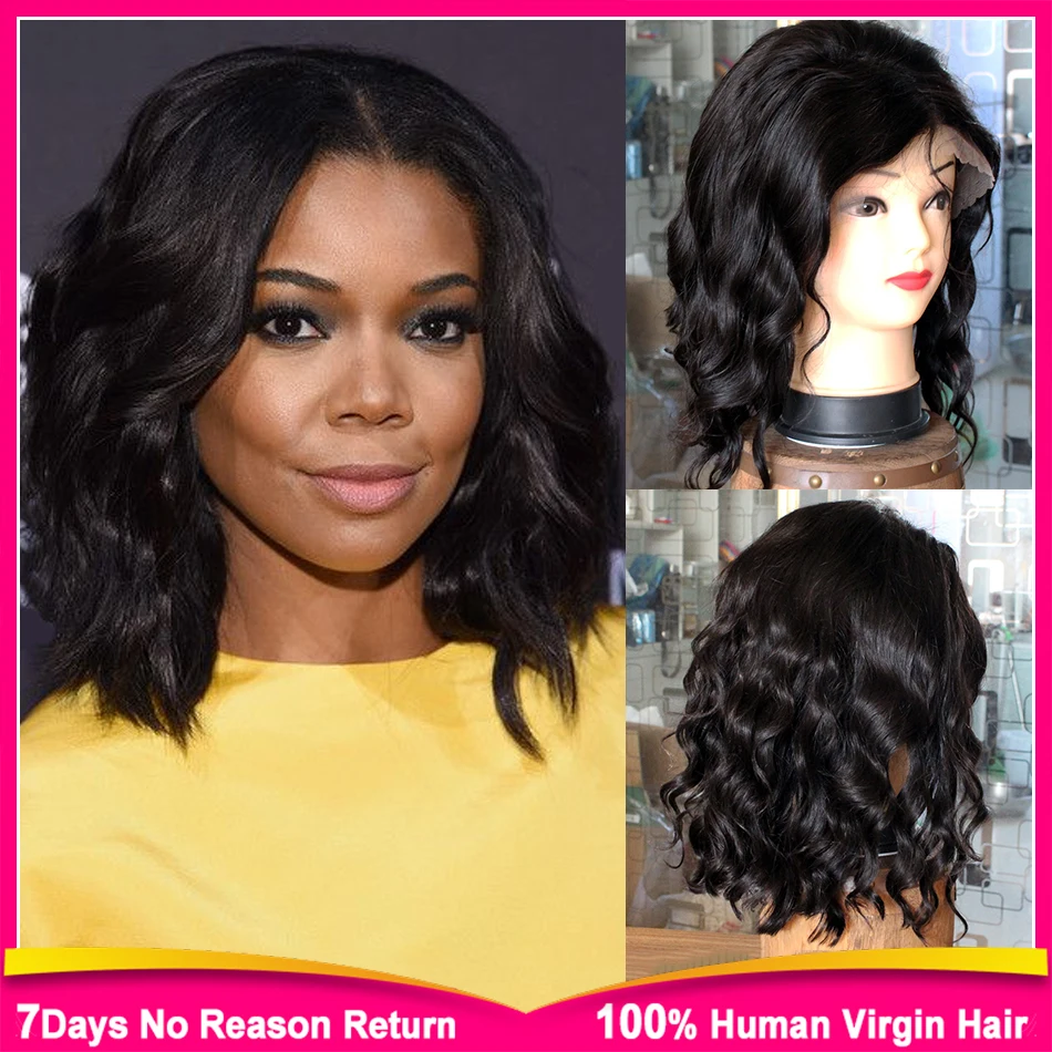 

New Virgin Brazilian Short Human Hair Lace Front Wig Glueless Lacefront Wig Full Lace Short Human Hair Bob Wig For Black Women
