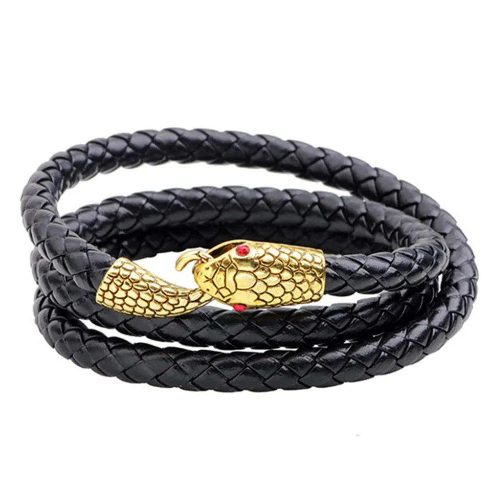 Buy Punk Gold Snake Leather Bracelets for Best Friends