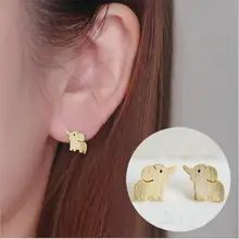Модные минималистичные серьги «Слоник» простые милые серьги с ушками животных подарок на день матери pendientes mujer moda Bijoux Ювелирные изделия E5050