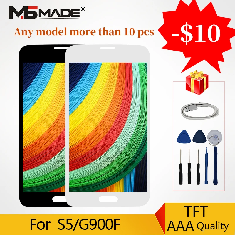 

AAA Quality LCD For Samsung Galaxy S5 I9600 G900 G900F G900M SM-G900F LCD & Touch Screen Digitizer Display Replacement Parts