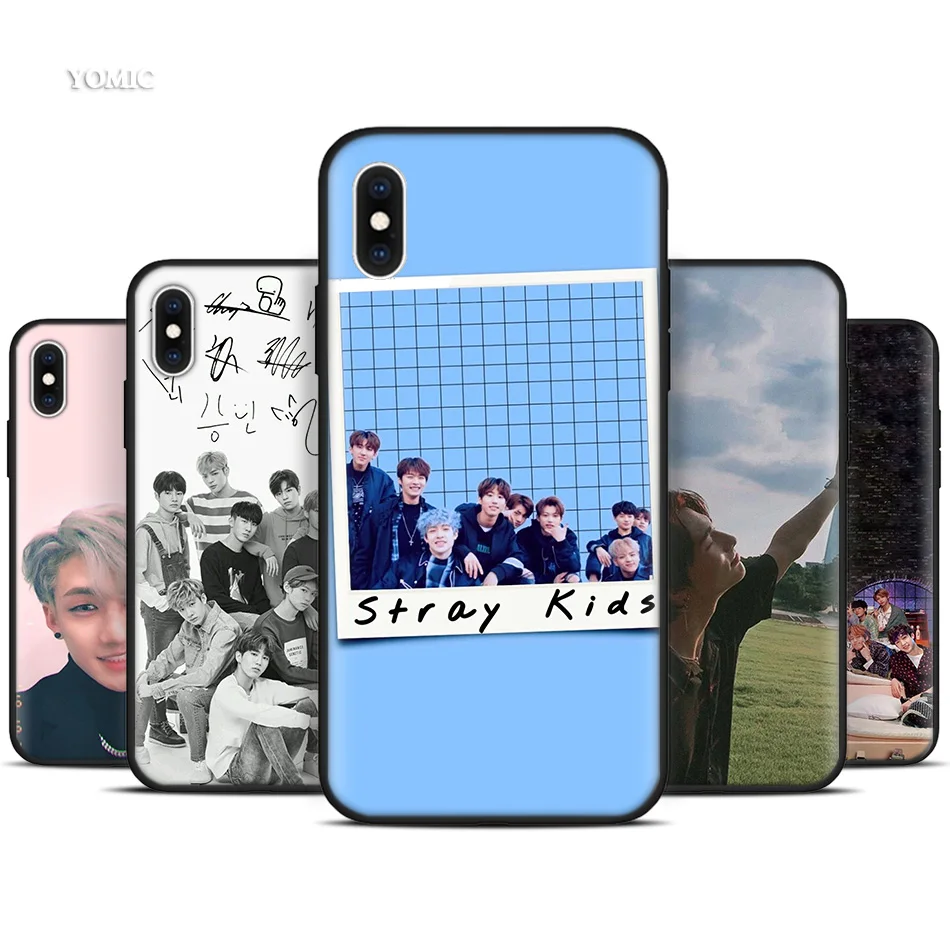 

Silicone Black Coque Case for iPhone XR X XS MAX 7 8 6 6S Plus 5 5S SE 5C 7Plus 8Plus Mobile Phone Stray Kids