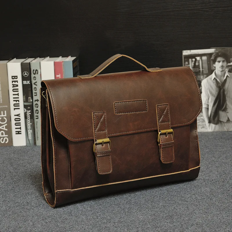 Promotion Free Shipping Vintage Men Briefcase Portfolios Office Bags ...