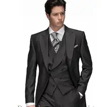 Для мужчин костюмы жениха Смокинги для женихов Нотч Best жениха Свадебные Для мужчин S Бизнес костюм Пиджаки для женщин один Пуговицы Жених куртка+ брюки для девочек+ жилет