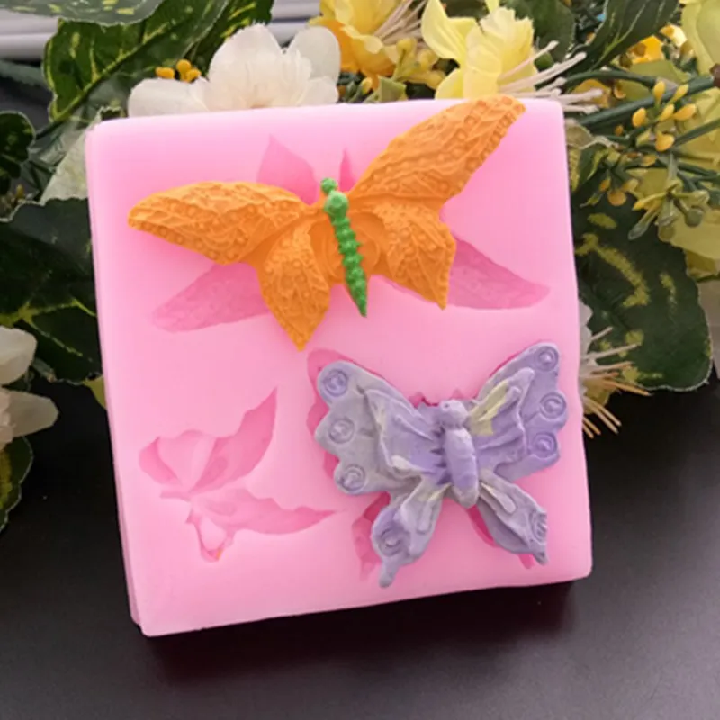 1 шт. DIY Кондитерская Скалка с бабочками Силиконовые бабочка бантом Fondant Mold 3 гнезда пресс-формы для конфет от китайского производителя шоколадное украшение торта прессформы F106