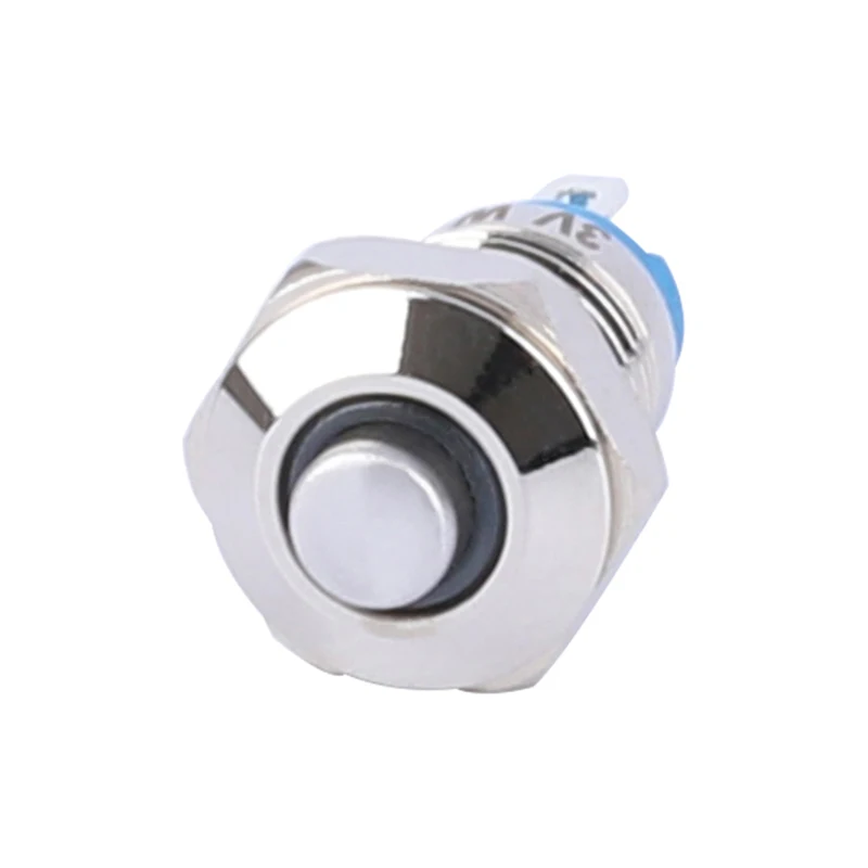 

8mm Illuminated Micro Switch 3V 5V 12V 24V 1NO Reset Waterproof Momentary Push Button Switch