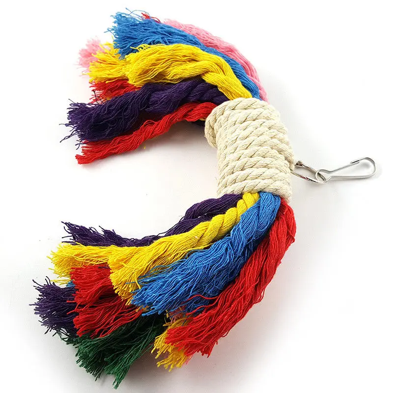 1pc Parrot Swing Bird Toy Parakeet Cockatiel Budgie Rope Harness Cage Toys Random Color Pets Playing Toys