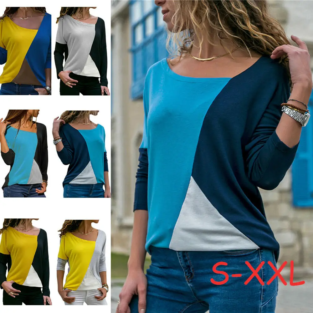 

Women Fashion Autumn Casual Round Neck Long Sleeve Tops T-shirt