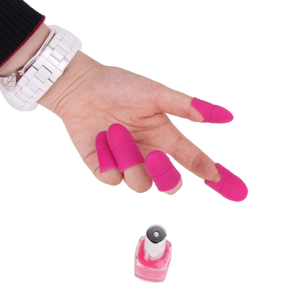 5Pcs/set Nail Remover Soak Off Caps Silicone Rubber UV Gel Polish Remove Clean Degreaser Varnish