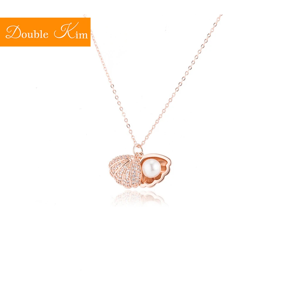 

Peael Shell Pendant Necklace Gold Rose Gold Color Titanium Stainless Steel Material Chain Necklaces Fashion Trendy Women Jewelry