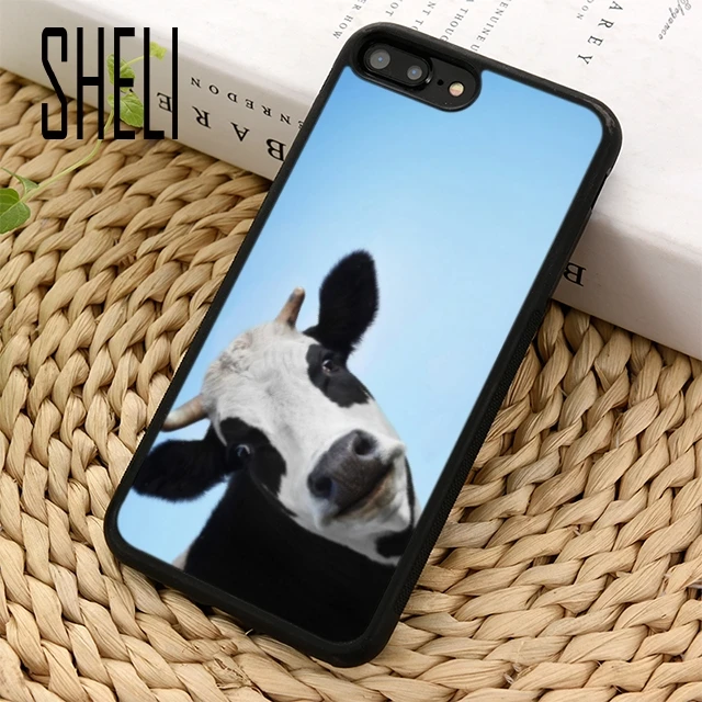Чехол для телефона SHELI Curious Cow iPhone 5 6 6s 7 8 plus 11 pro X XR XS max samsung S6 S7 edge S8 S9 S10 |