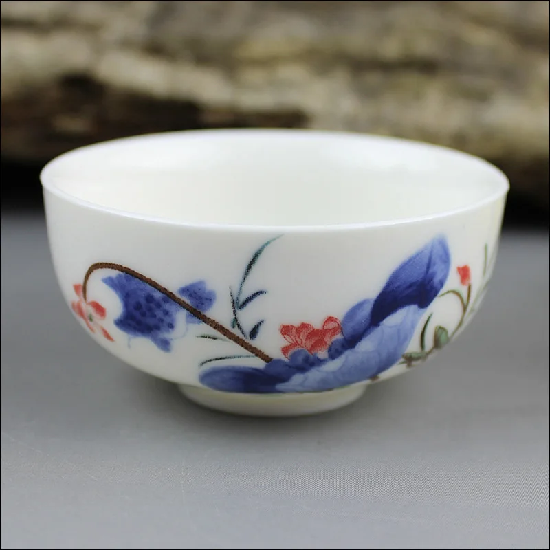Chinese traditional Kung fu tea cup 1pcs,ceramic teacup Puer cup set,white ceramic kiln Top Grade Porcelain Tea accessories