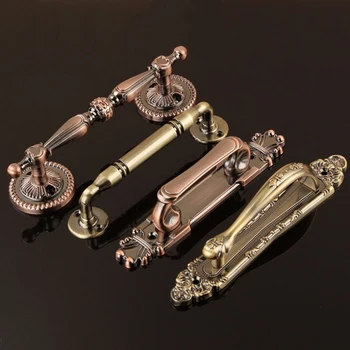 

2Pcs Zinc European Classic Door Pull Villa Gate Entry Antique Furniture Handle