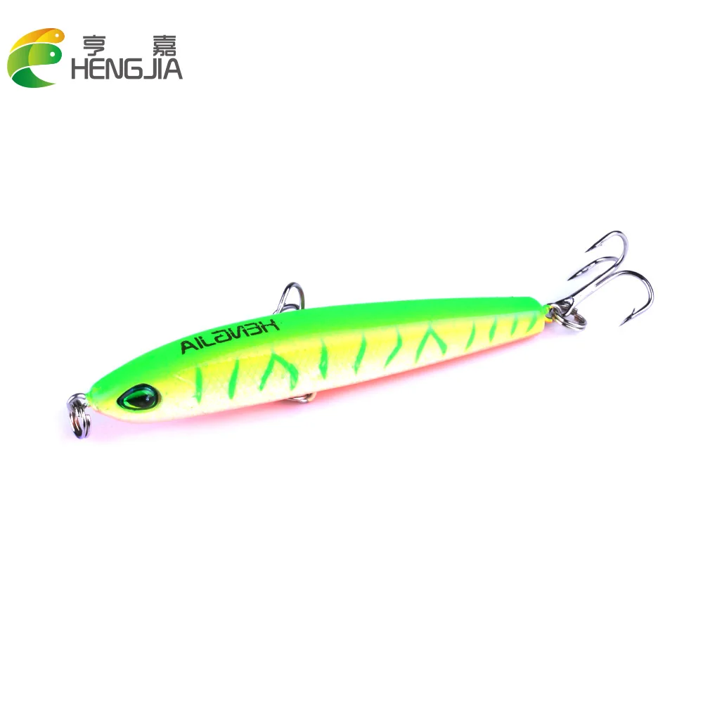 

Hengjia 1PCS 7.5cm 9g Hard Pencil Fishing Lure Lifelike 3D Eyes 8# Hooks Sinking Plastic Baits Crankbait PE014